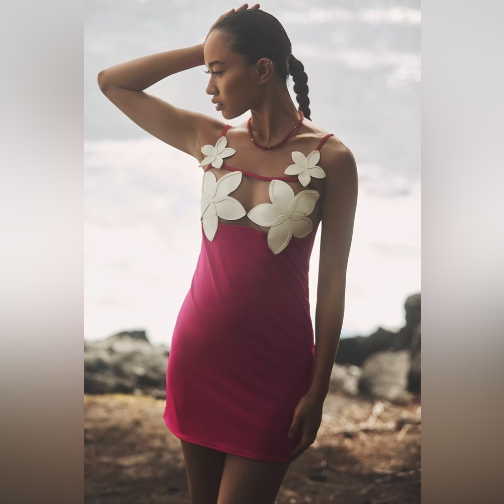 Bahia Maria x Anthropologie Plumeria Mini Dress Size L New With Tags